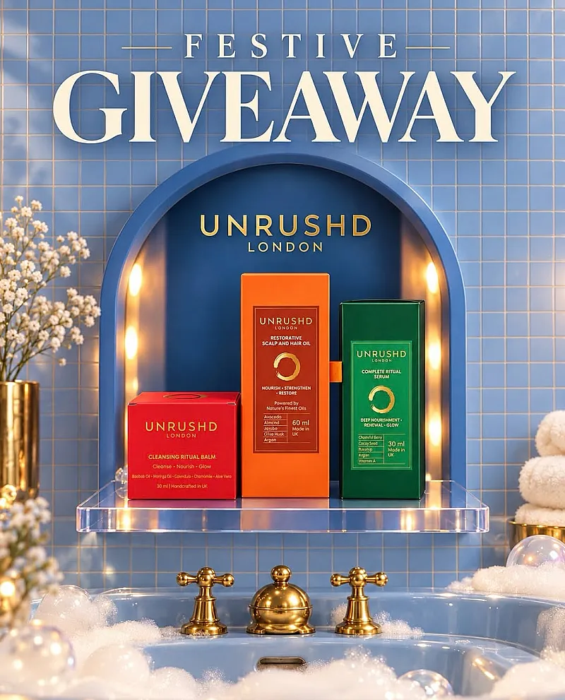Win UNRUSHD Complete Face Ritual Serum, Cleansing Ritual Balm and Restorative Scalp & Hair Oil