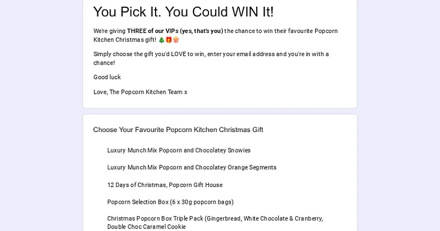 Prize image for Win a Christmas Gift from Popcorn Kitchen