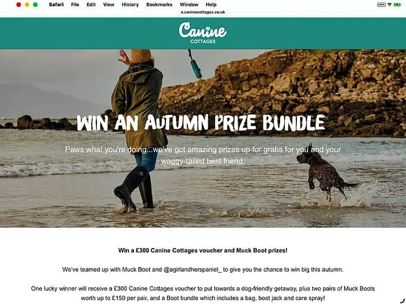 Win a £300 Canine Cottages voucher and Muck Boot prizes!