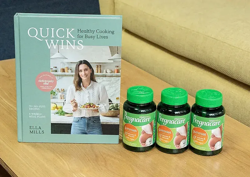 Win Pregnacare pregnancy vitamins and cookbook
