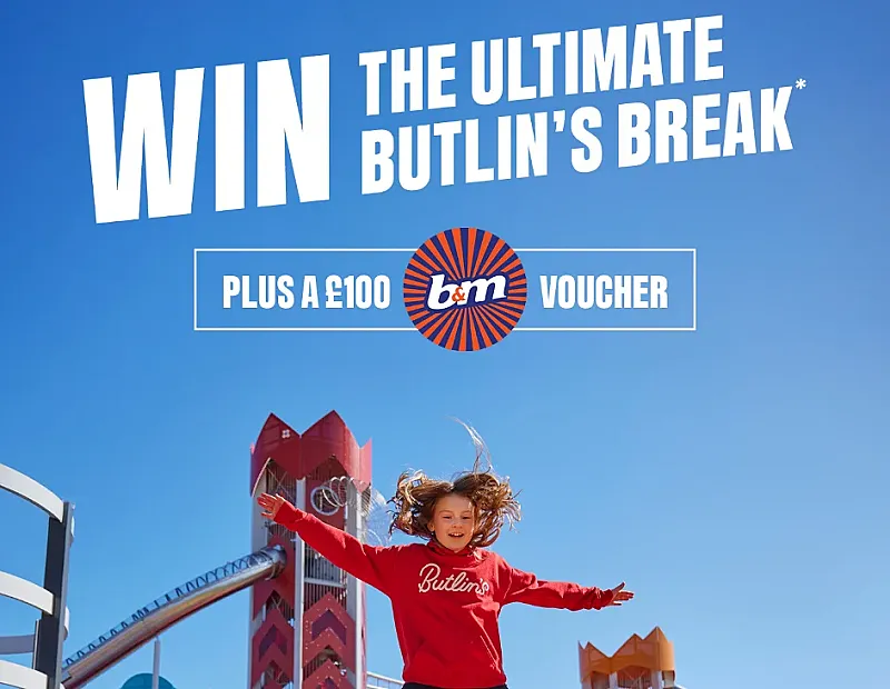 Win a 3 or 4 Night Family Butlins Break Plus £100 B&M Gift Card