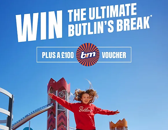 Win a 3 or 4 Night Family Butlins Break Plus £100 B&M Gift Card