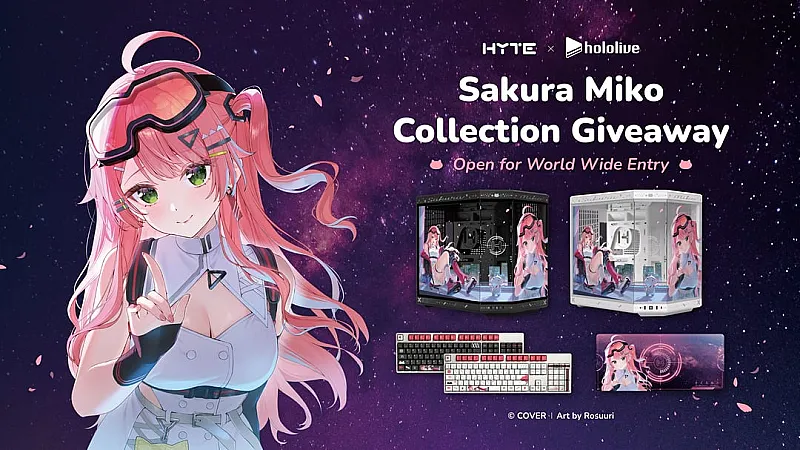 Win a HYTE Sakura Miko PC Case, Keyboard & Mousemat