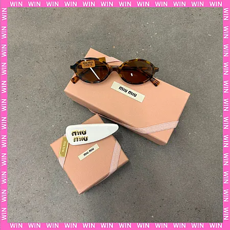 Win a pair of MiuMiu Miu Regard Sunglasses & a MiuMiu Patent Leather Hair Clip in White