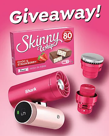 Prize image for Win a delicious hamper of Skinny Bars treats & hot pink Shark Chill Pill portable cooling fan and mister