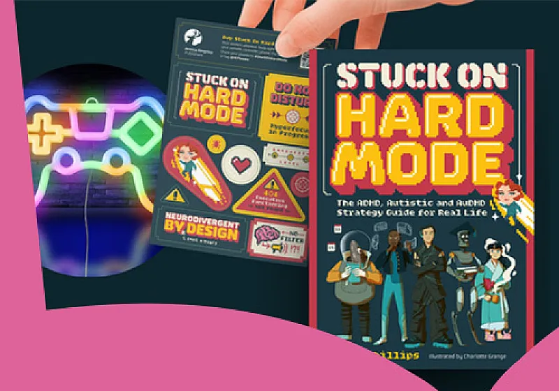 Win a signed copy of Stuck on Hard Mode and a gaming-inspired neon LED wall light