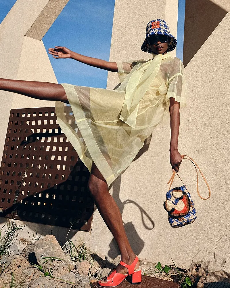 Win the Raffia Crab and Houndstooth Raffia Bucket Bag