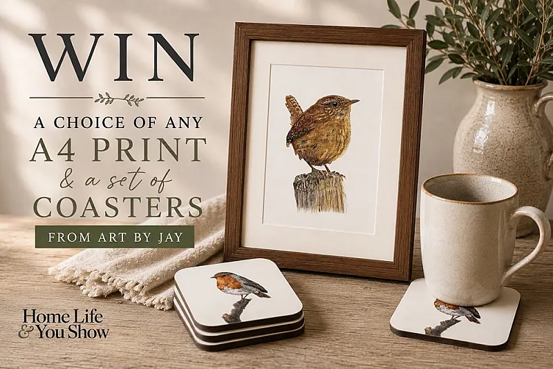 Win a choice of any A4 print + a set of 4 coasters from Art by Jay