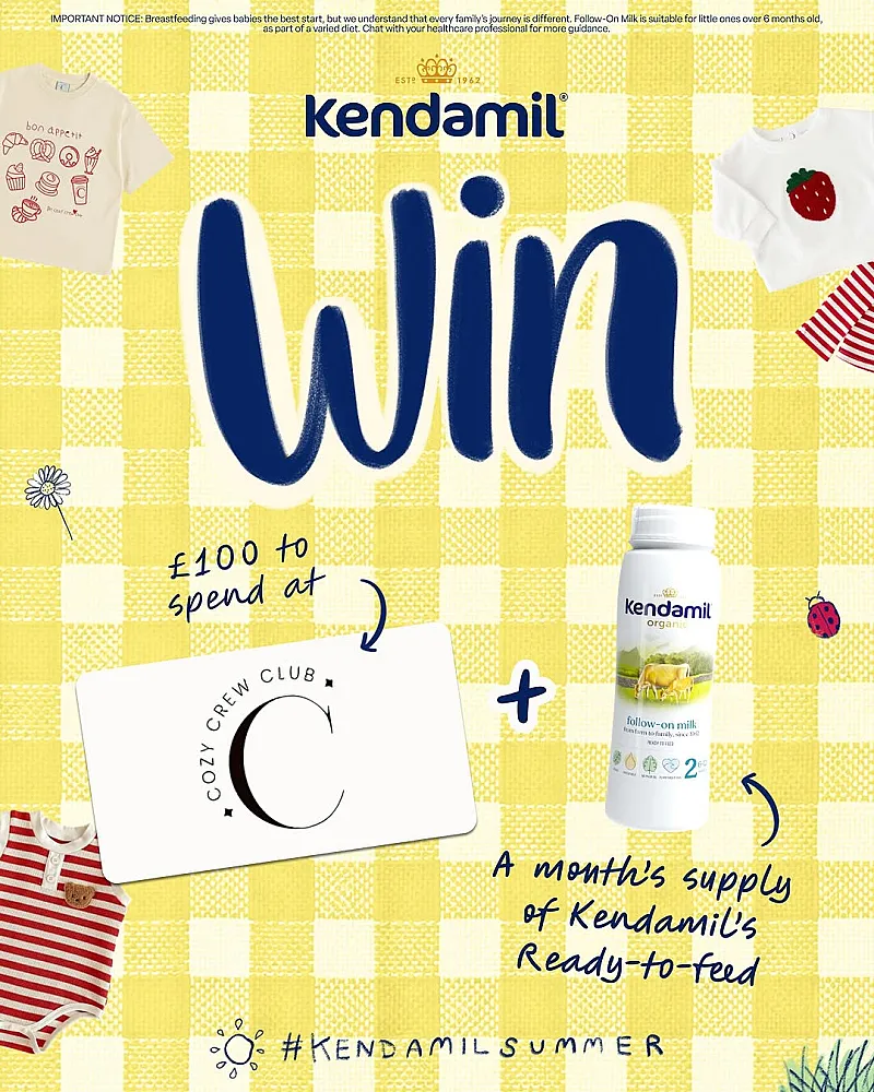 Win £100 Cozy Crewclub Vouchers and Kendamil Follow-on or Toddler Milk