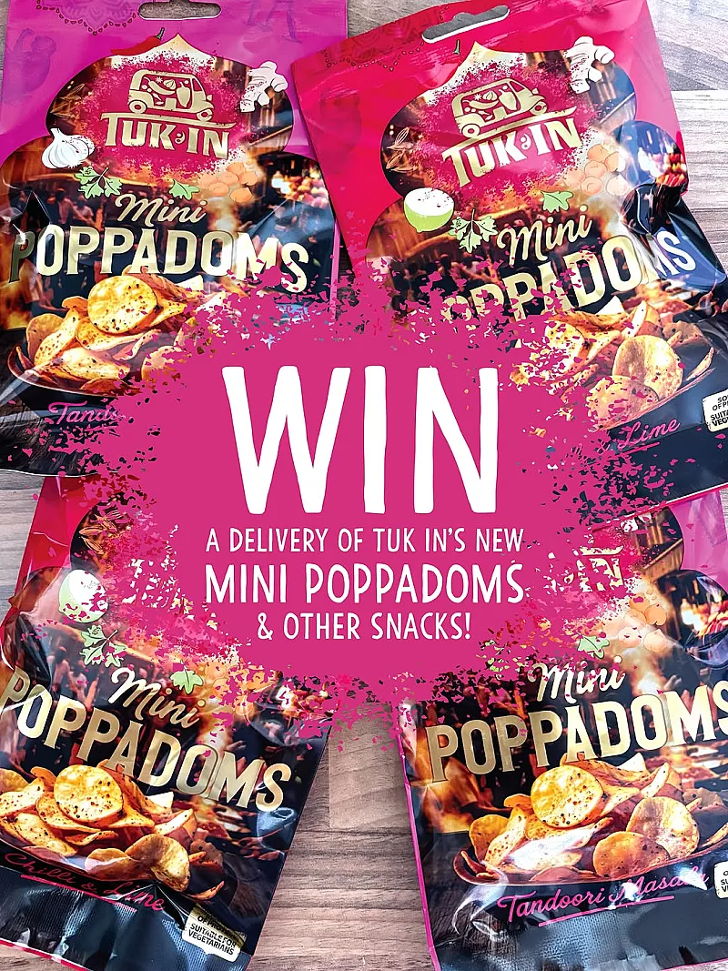 Win a bundle of Tuk In's mini poppadoms & other snacks