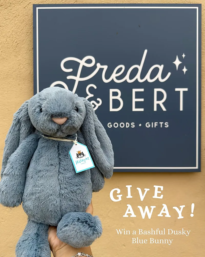 Win a Jellycat Bashful Dusky Blue Bunny