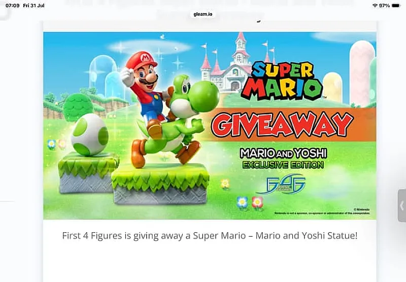 Win Super Mario – Mario and Yoshi Statue