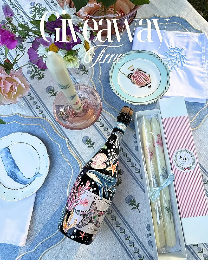 Win a hand-painted sea-themed bottle of prosecco & candles