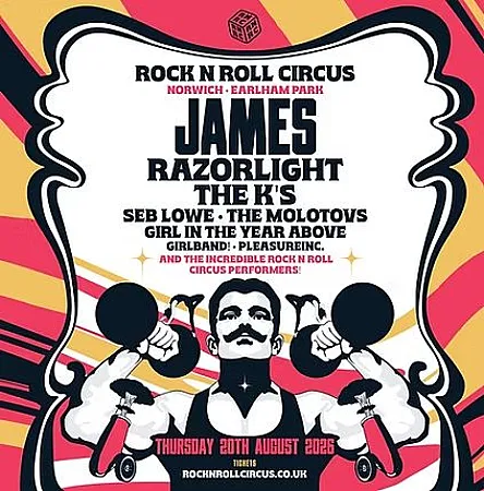 Prize image for Win tickets to Rock N Roll Circus featuring James and Razorlight