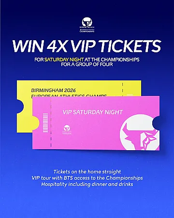 Prize image for Win VIP Tickets for 4 to Birmingham 2026 European Athletics