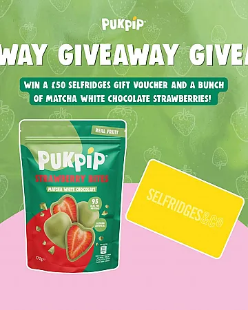 Prize image for Win a £50 Selfridges Gift Card & Matcha White Chocolate Strawberry Bites