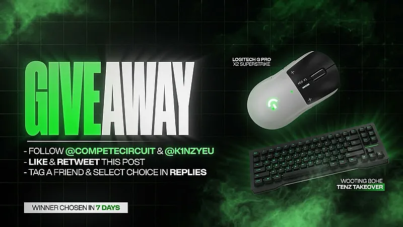 Win a Wooting 80HE Keyboard or Logitech Pro X2 Superstrike Mouse