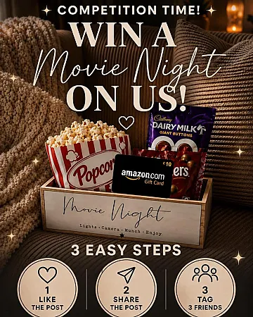 Prize image for Win a Movie Night Crate Filled with Snacks & £10 Amazon Gift Card