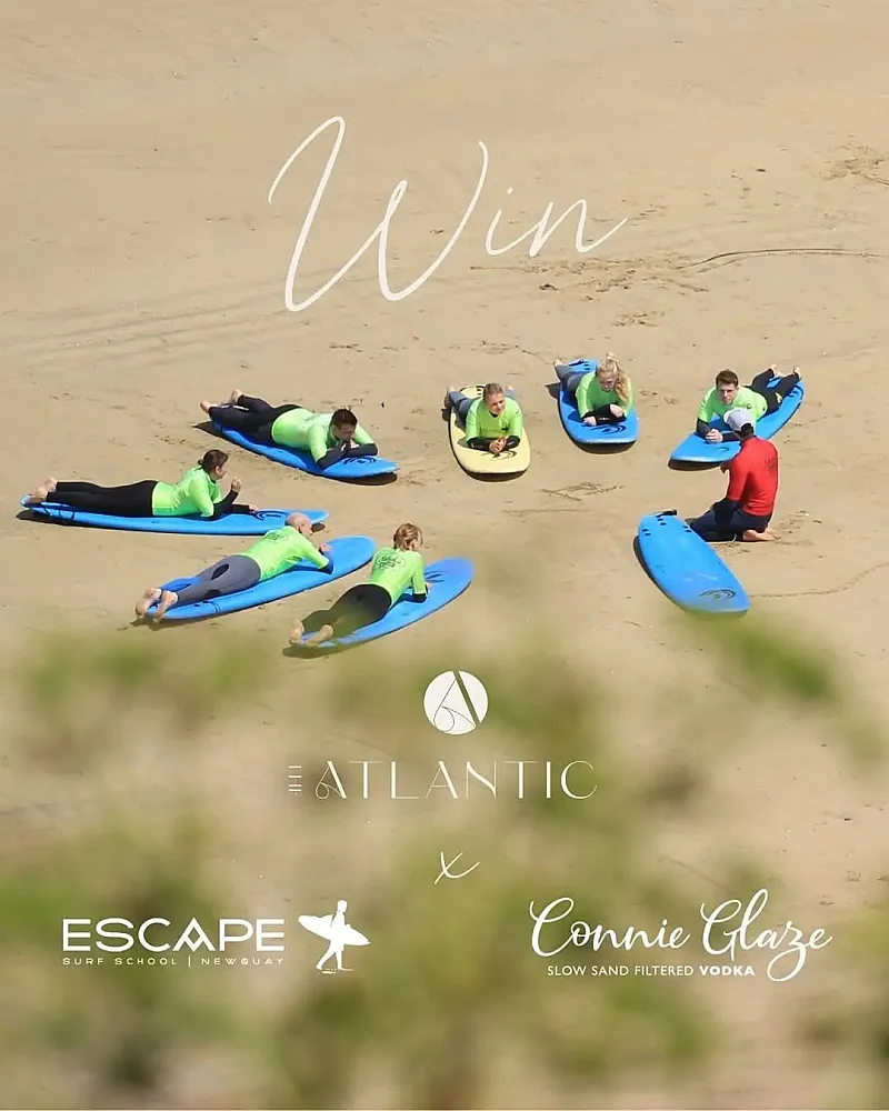 Win Lunch, a Private Surf Lesson for Two plus Four Bottles of Vodka
