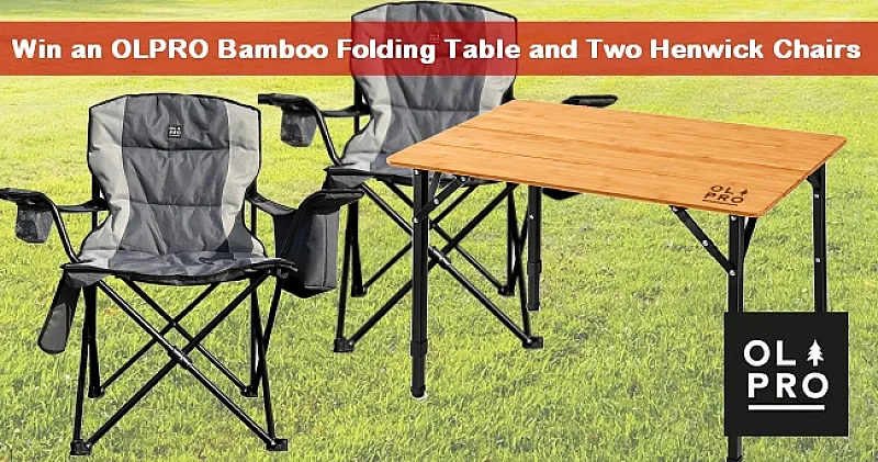 Win an OLPRO Bamboo Folding Camping Table and Two Henwick Chairs