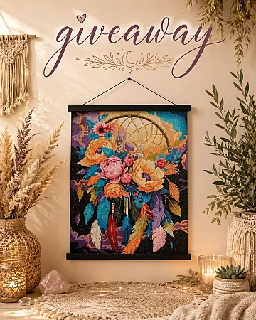 Prize image for Win a Mystic Blooms Crystal Art Scroll Kit