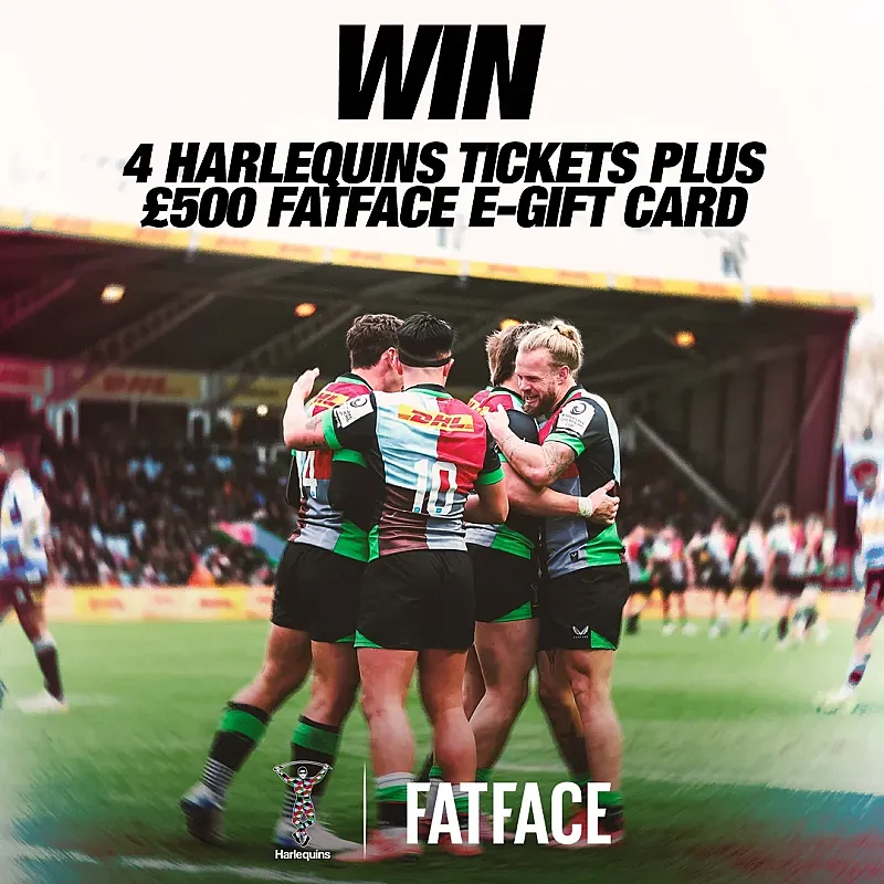 Win 4 tickets to a Harlequins home fixture and a £500 FatFace e-gift card