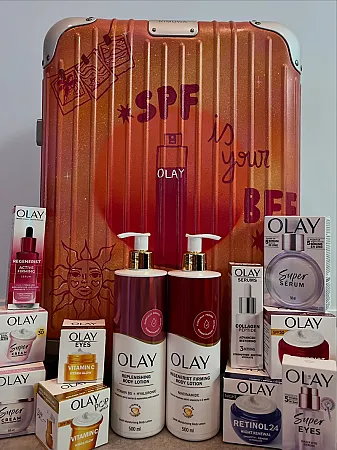 Prize image for Win an Exclusive Custom Suitcase plus £400 worth of OLAY Products