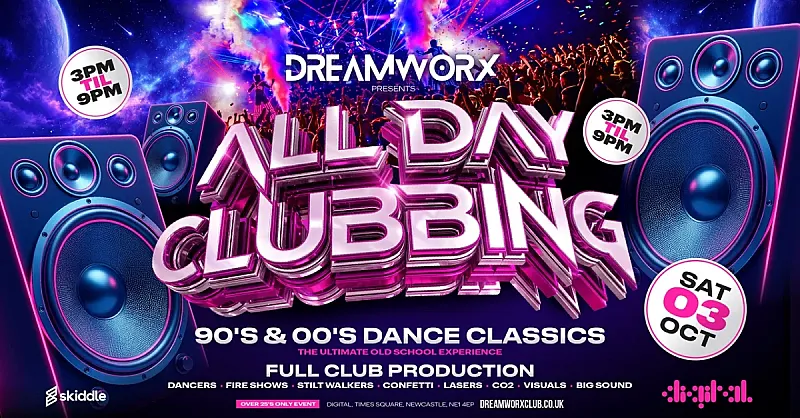 Win 4 VIP tickets to All Day Clubbing, Newcastle