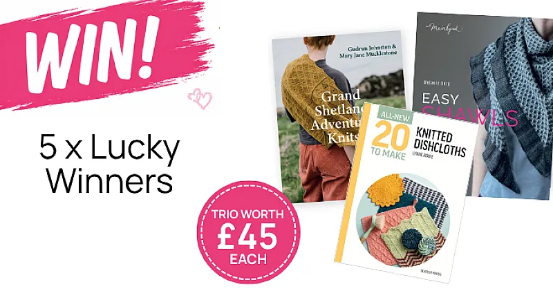 Win 1 of 5 knitting book trios
