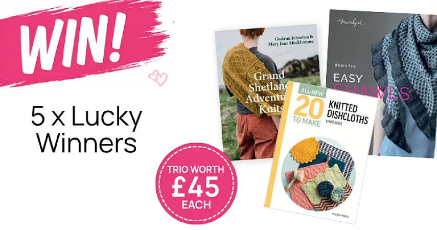Win 1 of 5 knitting book trios