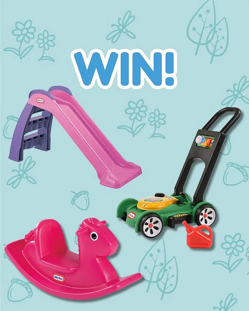 Win a First Slide, Gas 'N Go Mower & a Rocking Horse!