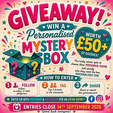 Prize image for Win a Personalised Mystery Box worth over £50