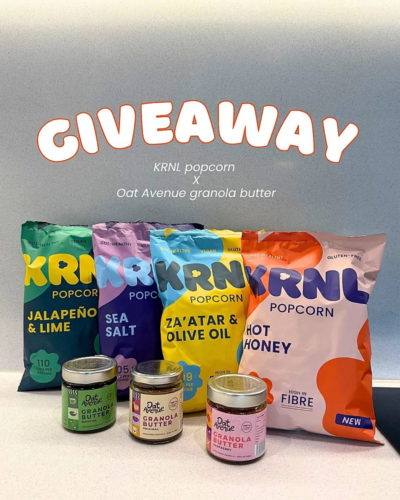 Win KRNL Popcorn and Oat Avenue Granola Butters
