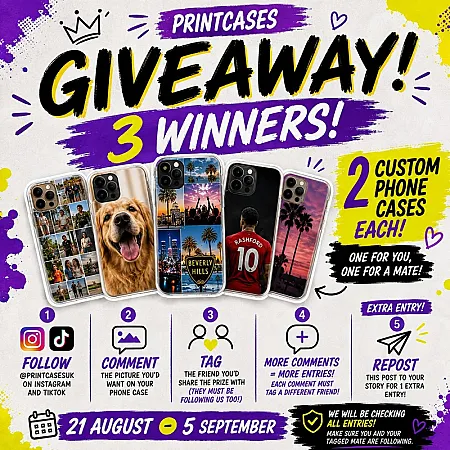 Prize image for Win 3 x 2 Personalised Phone Cases