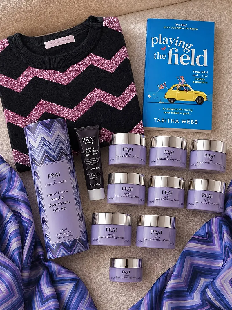 Win Prai Throat & Decolletage Creme Gift Set, Scarf, Jumper, and Book