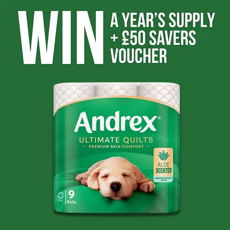Win a Year's Supply of Andrex Toilet Roll & a £50 Savers Voucher!