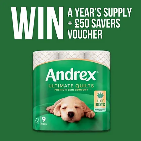 Prize image for Win a Year's Supply of Andrex Toilet Roll & a £50 Savers Voucher!