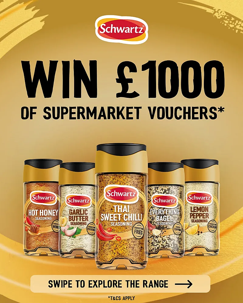 Win a £1,000 supermarket voucher + Schwartz seasonings