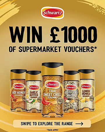 Prize image for Win a £1,000 supermarket voucher + Schwartz seasonings