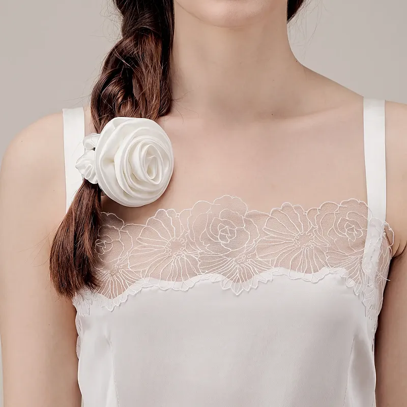 Win Elegant Natural Silk Ruffled Scrunchies